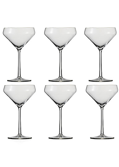 Schott Zwiesel Tritan Crystal, Pure Crystal Martini Glass, Set of Six