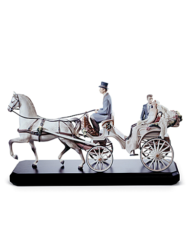 Lladro High Porcelain, Bridal Carriage Couple Sculpture. Limited Edition