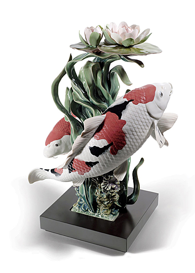 Lladro Classic Sculpture, Koi Fish Sculpture. Limited Edition