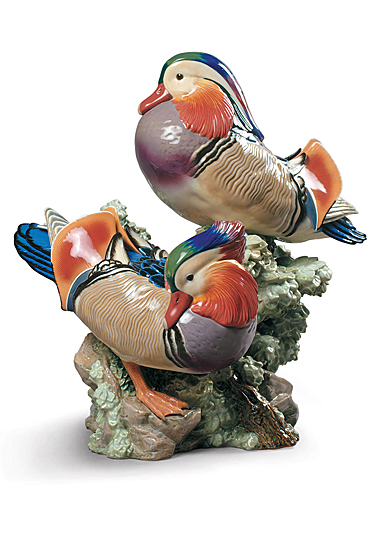 Lladro Classic Sculpture, Mandarin Ducks Sculpture. Limited Edition