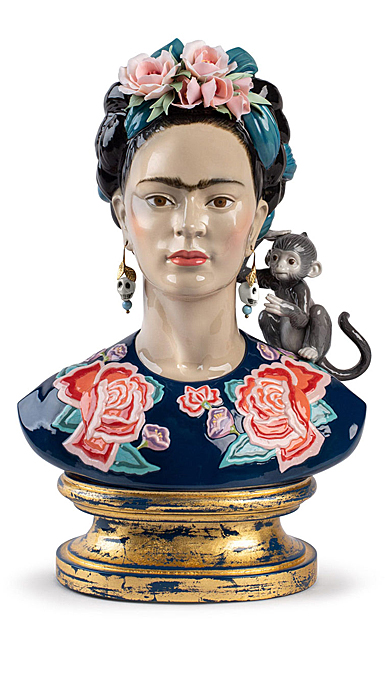 Lladro Classic Sculpture, Frida Kahlo Figurine. Blue. Limited Edition