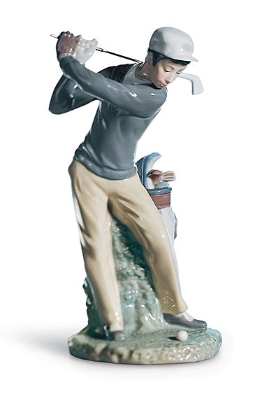 Lladro Classic Sculpture, Golfer Man Figurine
