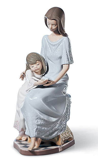 Lladro Classic Sculpture, Bedtime Story Mother Figurine