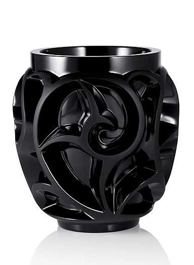Lalique Tourbillons Vase Black