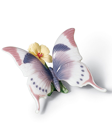 Lladro Classic Sculpture, A Moment's Rest Butterfly Figurine