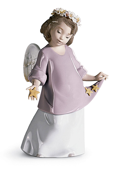 Lladro Classic Sculpture, Heavenly Stars Angel Figurine