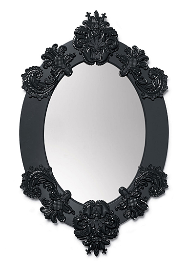 Lladro Home Accessories, Oval Wall Mirror. Black. Limited Edition