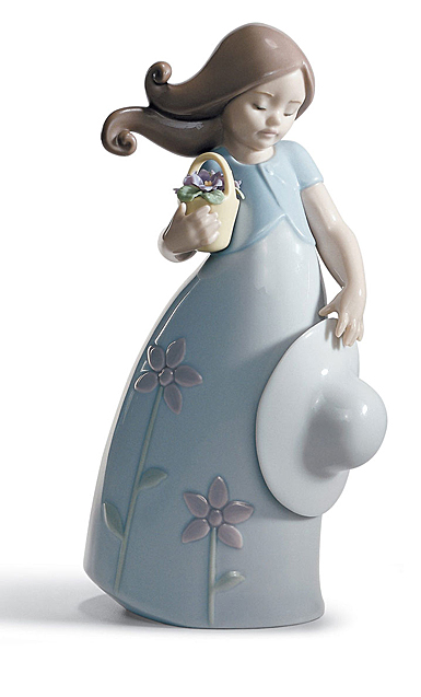 Lladro Classic Sculpture, Little Violet Girl Figurine