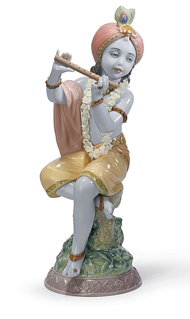 Lladro Classic Sculpture, Lord Krishna Figurine