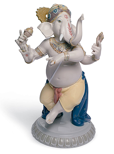 Lladro Classic Sculpture, Dancing Ganesha Figurine