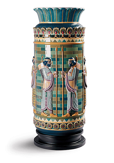 Lladro High Porcelain, Archers Frieze Vase Sculpture. Limited Edition