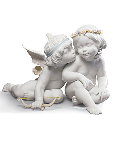 Lladro Classic Sculpture, Eros And Psyche Angels Figurine