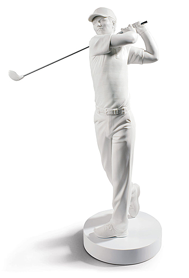 Lladro Classic Sculpture, Golf Champion Man Figurine. White