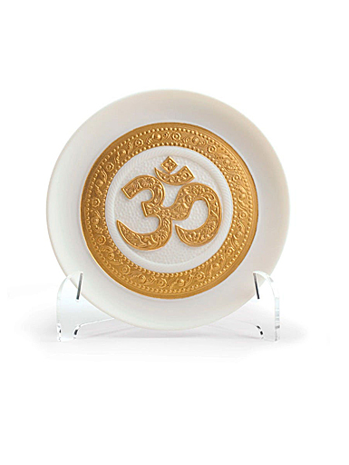 Lladro Home Decor, Om Decorative Plate. Golden Lustre