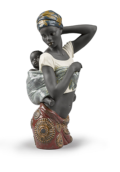 Lladro Classic Sculpture, African Bond Mother Figurine