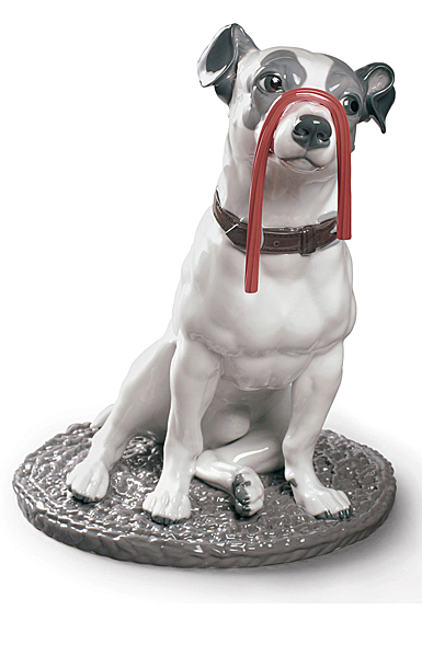 Lladro Classic Sculpture, Jack Russell With Licorice Dog Figurine