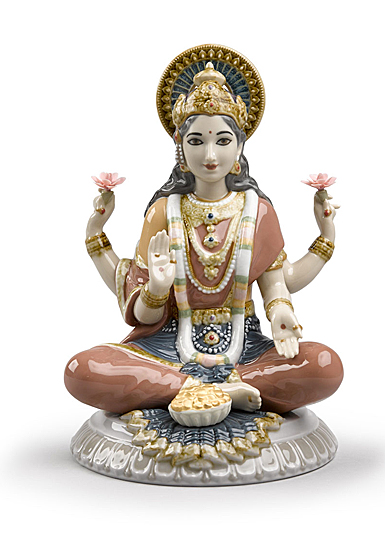 Lladro Classic Sculpture, Goddess Sri Lakshmi Figurine