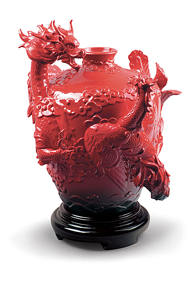 Lladro Home Decor, Dragon And Phoenix Vase