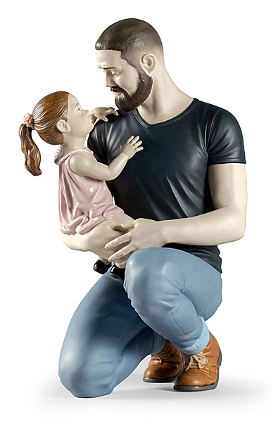 Lladro Classic Sculpture, In Daddy's Arms Figurine
