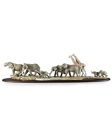 Lladro Classic Sculpture, African Savannah Wild Animals Sculpture