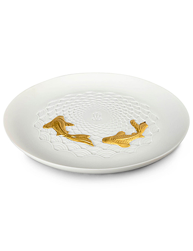 Lladro Art Of The Table, Koi Plate. Golden Luster