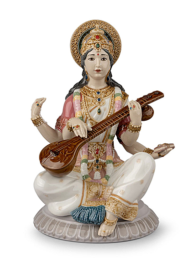 Lladro Classic Sculpture, Goddess Saraswati Figurine
