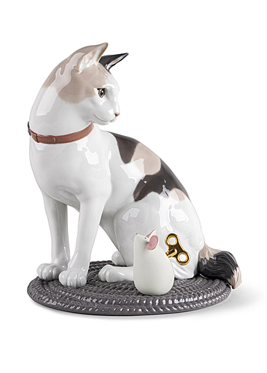 Lladro Classic Sculpture, Cat And Mouse Game