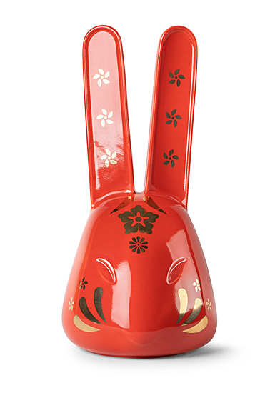 Lladro 2023 Zodiac The Rabbit, Red and Gold Sculpture