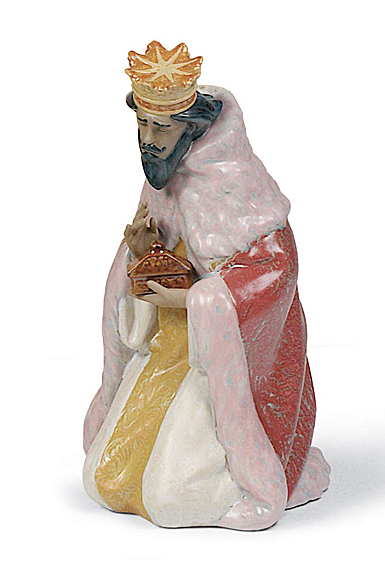 Lladro Classic Sculpture, Gaspar Nativity Figurine. Gres