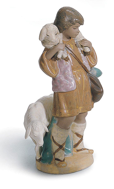 Lladro Classic Sculpture, Shepherd Boy Nativity Figurine. Gres