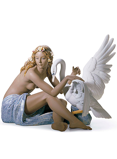 Lladro Classic Sculpture, Leda And The Swan Figurine