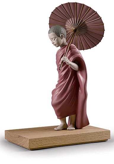 Lladro Classic Sculpture, Sun Path Figurine. Buddha