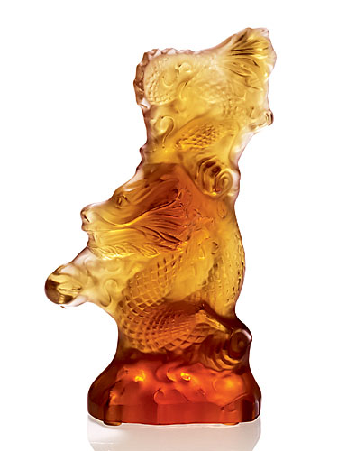 Lalique Dragon Seal, Amber