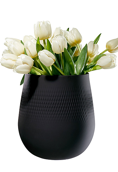 Villeroy and Boch Manufacture Collier Noir Vase Large Carre
