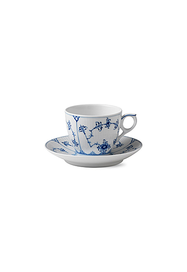 Royal Copenhagen, Blue Fluted Plain Coffee Cup and Saucer 5.5oz.