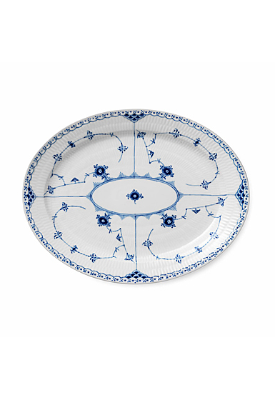 Royal Copenhagen, Blue Fluted Half Lace Oval Platter Large 14.25"