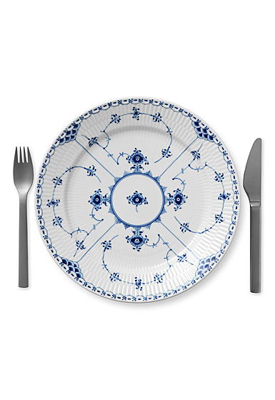 Royal Copenhagen, Blue Fluted Half Lace Dinner Plate 10.75"
