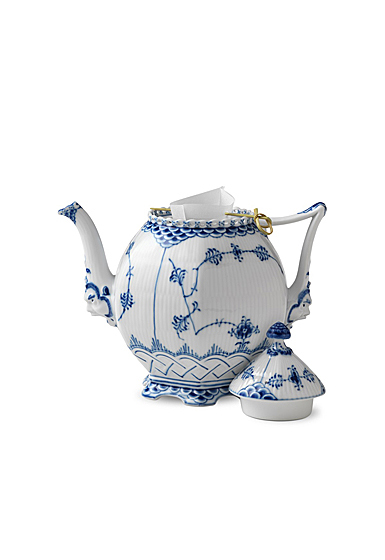 Royal Copenhagen, Blue Fluted Full Lace Tea Pot 1Qt