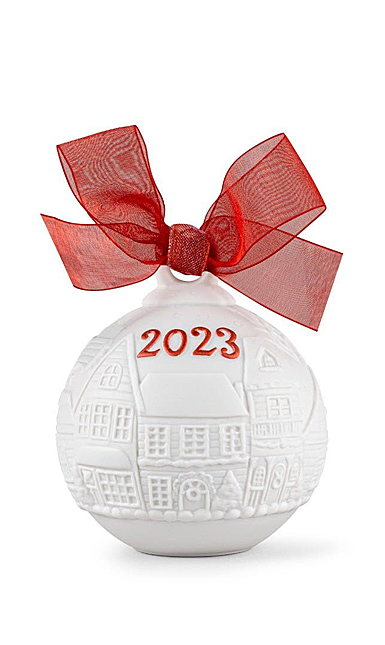 Lladro 2023 Christmas Red Deco Ball Dated Ornament