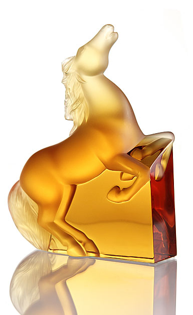 Lalique Amber Kazak Horse Sculpture
