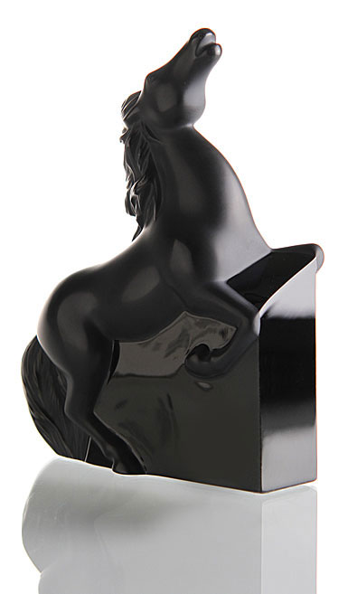 Lalique Kazak Black Horse Sculpture