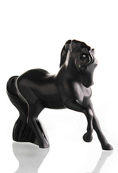 Lalique Black Mistral Horse Figure
