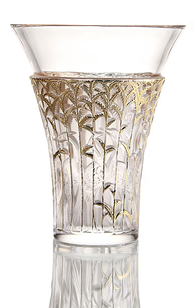 Lalique Ibis Gold Vase