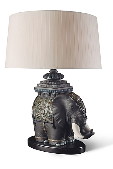 Lladro Classic Lighting, Siamese Elephant Table Lamp