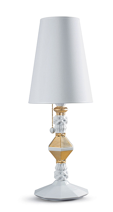 Lladro Classic Lighting, Belle De Nuit Table Lamp. Golden Luster