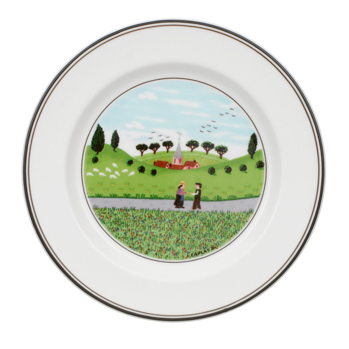 Villeroy and Boch Design Naif Bread and Butter Plate Num. 6 Boy and Girl