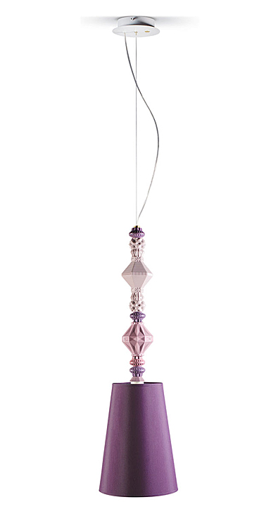Lladro Classic Lighting, Belle De Nuit Ceiling Lamp II Pink