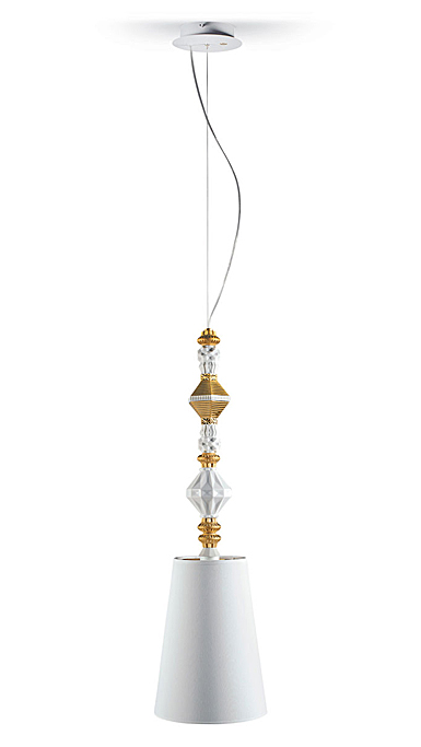 Lladro Classic Lighting, Belle De Nuit Ceiling Lamp II Golden Luster