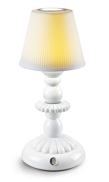 Lladro Light And Fragrance, Lotus Firefly Table Lamp. White