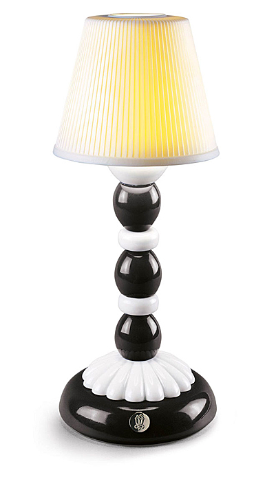 Lladro Light And Fragrance, Palm Firefly Table Lamp. Black And White